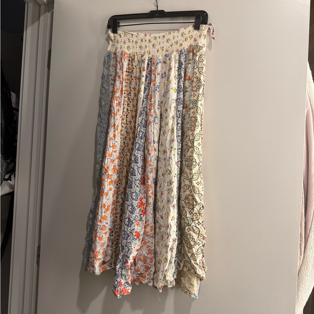 Blue Sky Floral Patchwork Culottes